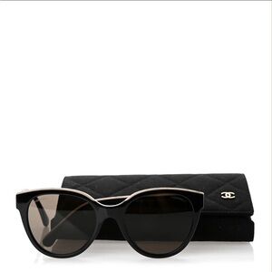 CHANEL Black and Gold Sunglasses